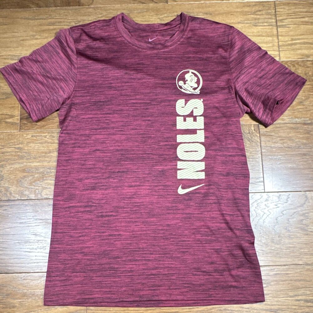 Nike Dri-FIT FSU Florida State Seminoles Garnet Short Sleeve Shirt Size S